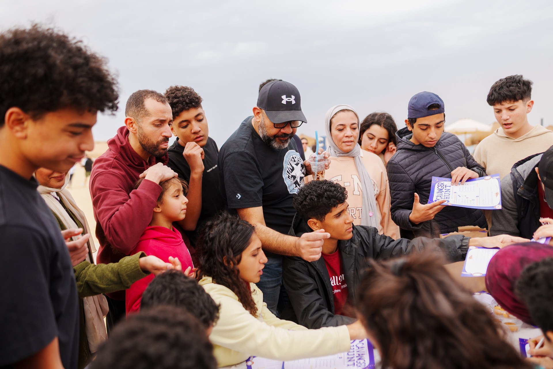 Families taking part in a group activity during Eid at BOHO Sokhna