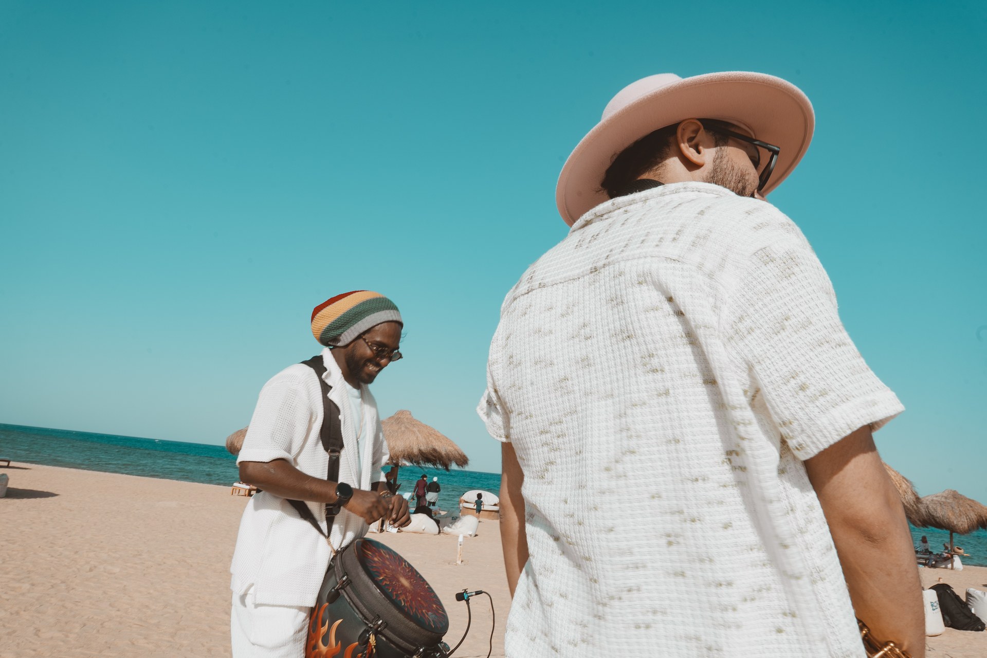 Live percussion on BOHO Sokhna beach